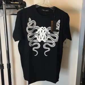 XL Roberto cavalli black snake tee